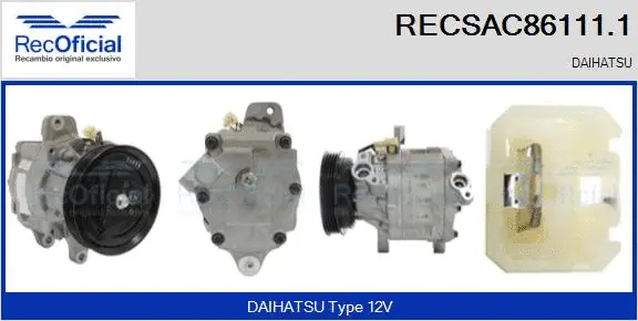 Compresseur, climatisation RECOFICIAL RECSAC86111.1