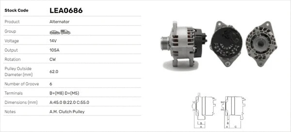 Alternateur LUSA LEA0686