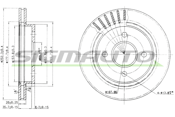 Disque de frein SIGMAUTO DBA479V