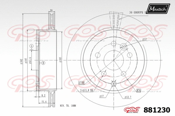 Disque de frein MAXTECH 881230