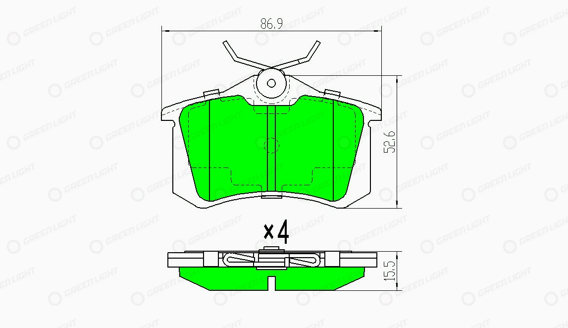 Kit de plaquettes de frein, frein à disque Automotive Adriado GLBP0001