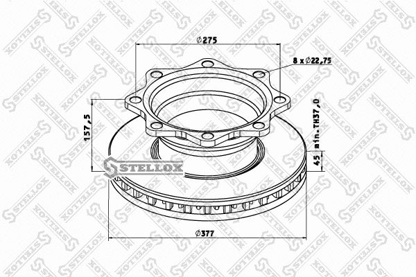 Disque de frein STELLOX 85-00784-SX