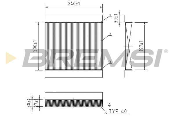 Filtre, air de l'habitacle BREMSI FC0854