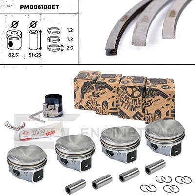 Kit de pistons ET ENGINETEAM PM006100ET
