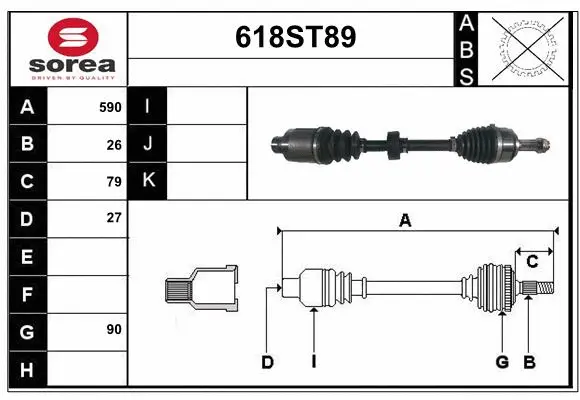 Arbre de transmission STARTCAR 618ST89