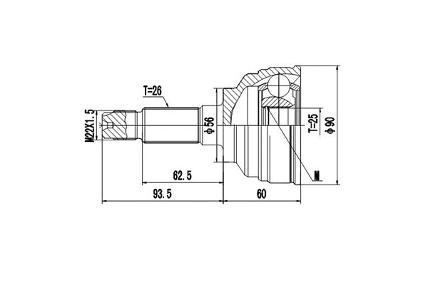 Jeu de joints, arbre de transmission DYNAMATRIX DCV818031