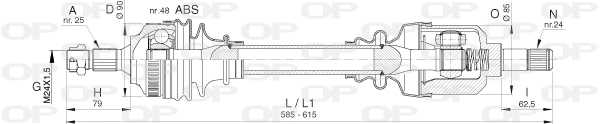 Arbre de transmission OPEN PARTS DRS6397.00