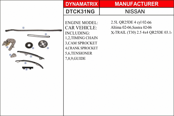 Kit de distribution par chaîne DYNAMATRIX DTCK31NG