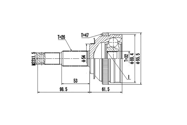Jeu de joints, arbre de transmission DYNAMATRIX DCV809029