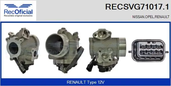 Vanne EGR RECOFICIAL RECSVG71017.1