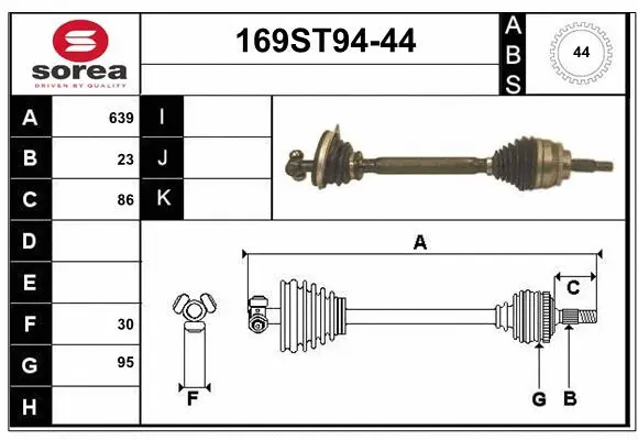 Arbre de transmission STARTCAR 169ST94-44