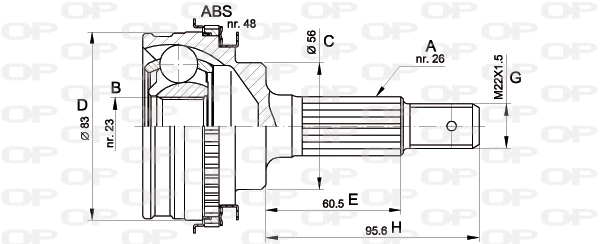 Jeu de joints, arbre de transmission OPEN PARTS CVJ5337.10