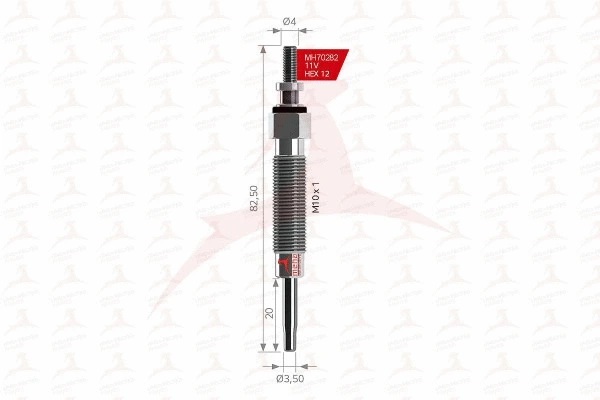 Bougie de préchauffage MEHA AUTOMOTIVE MH70282