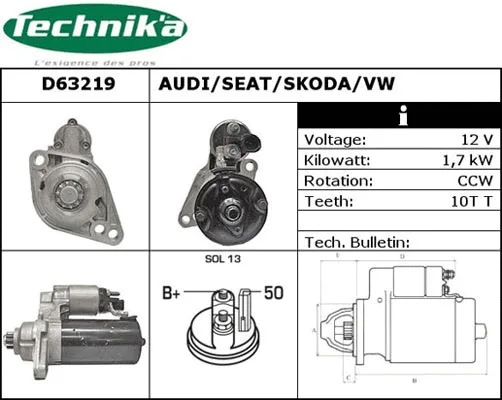 Démarreur Technika D63219