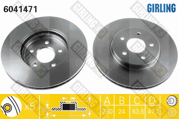 Disque de frein GIRLING 6041471