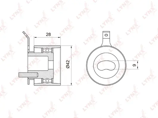 Poulie de tension, courroie crantée LYNXAUTO PB-1012