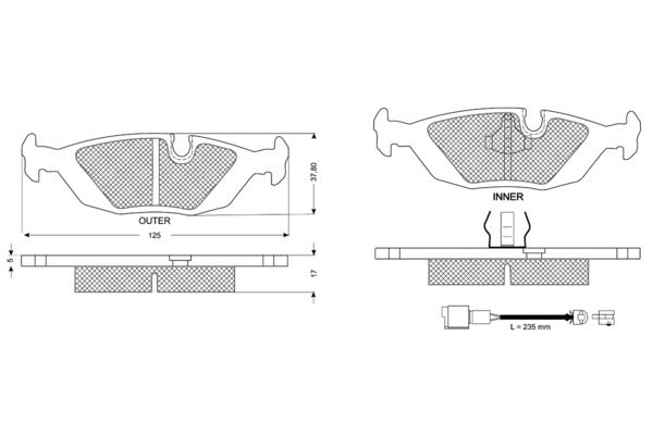 Kit de plaquettes de frein, frein à disque PROCODIS FRANCE PF11301