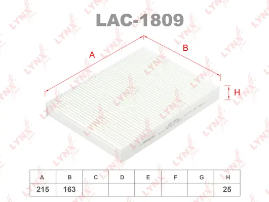 Filtre, air de l'habitacle LYNXAUTO LAC-1809