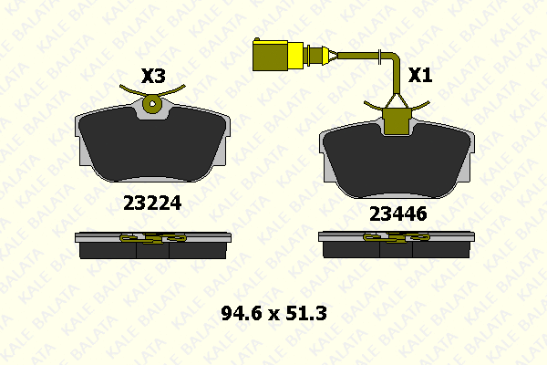 Kit de plaquettes de frein, frein à disque KALE 23224 173 25