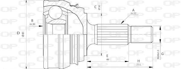 Jeu de joints, arbre de transmission OPEN PARTS CVJ5005.10