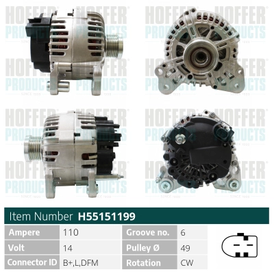 Alternateur HOFFER H55151199