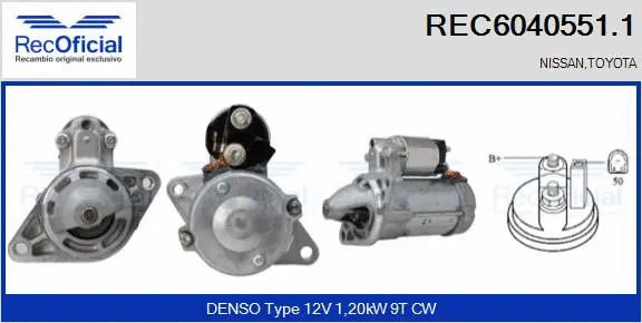 Démarreur RECOFICIAL REC6040551.1