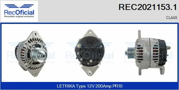 Alternateur RECOFICIAL REC2021153.1