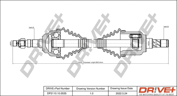 Arbre de transmission Dr!ve+ DP2110.10.0535