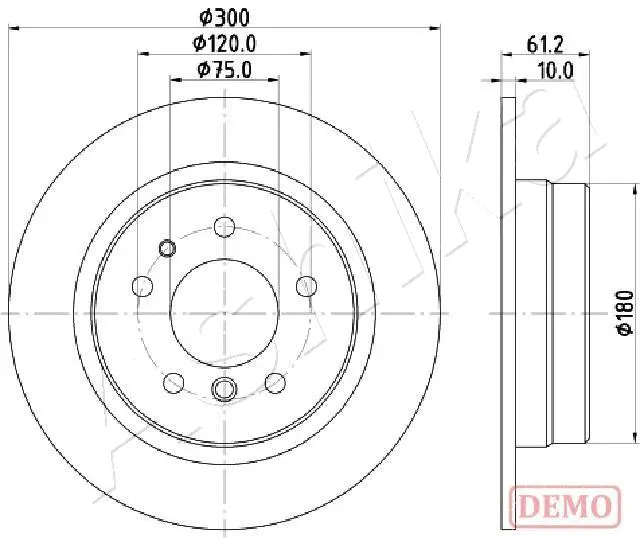 Disque de frein ASHIKA 61-00-0119C