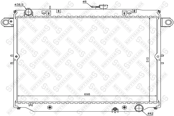Radiateur, refroidissement du moteur STELLOX 10-25440-SX