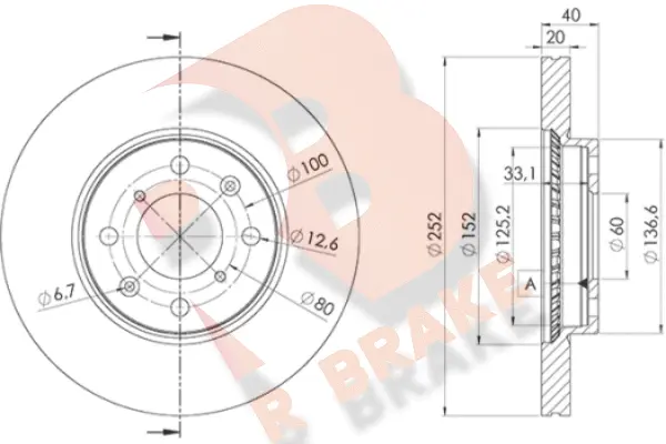 Disque de frein R BRAKE 78RBD26035