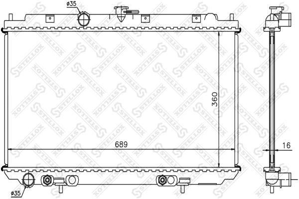 Radiateur, refroidissement du moteur STELLOX 10-26578-SX