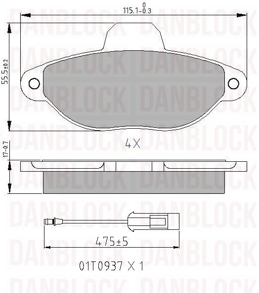 Kit de plaquettes de frein, frein à disque DANBLOCK DB 510197