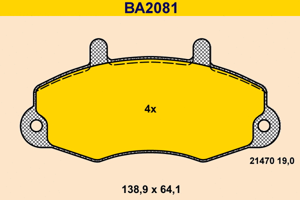 Kit de plaquettes de frein, frein à disque BARUM BA2081