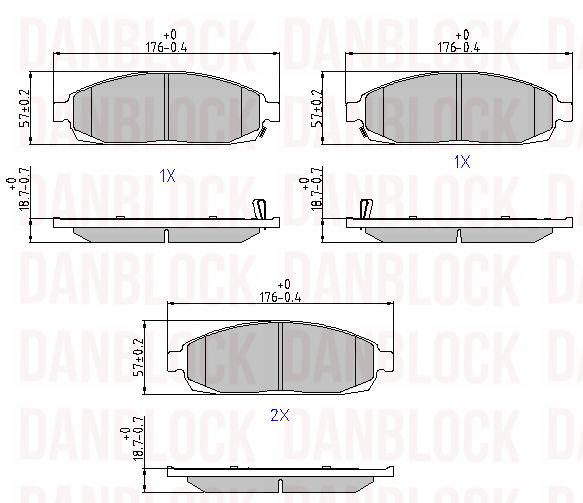 Kit de plaquettes de frein, frein à disque DANBLOCK DB 510492