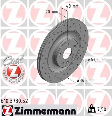 Disque de frein ZIMMERMANN 610.3730.52