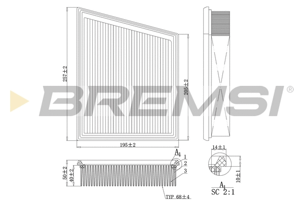 Filtre à air BREMSI FA1106