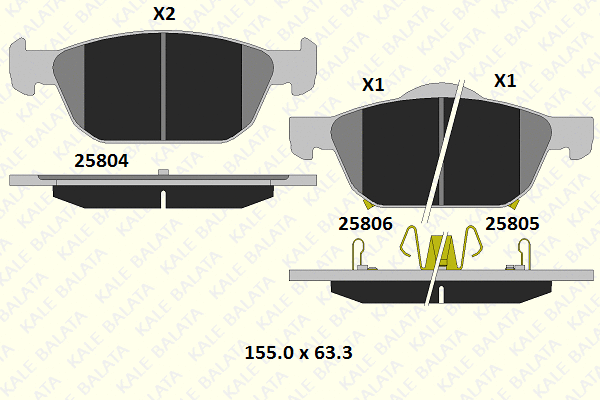 Kit de plaquettes de frein, frein à disque KALE 25804 170 05