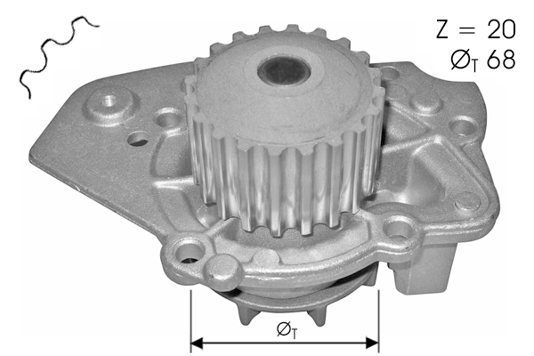 Pompe à eau, refroidissement du moteur TECDRIVE TPAE0033