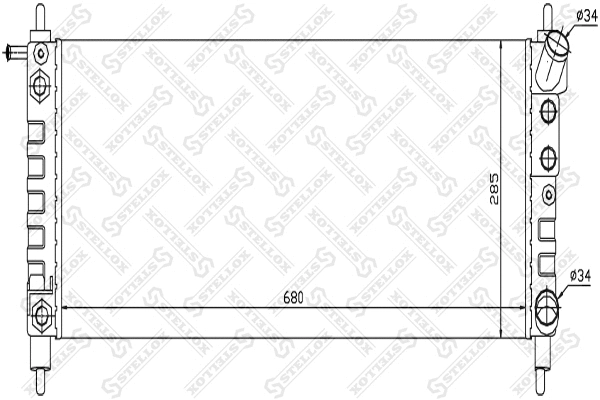 Radiateur, refroidissement du moteur STELLOX 10-26077-SX