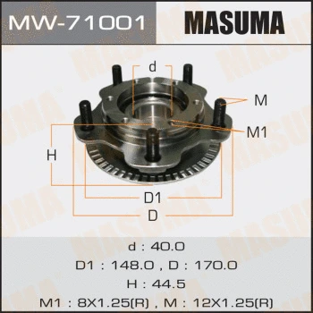 Kit de roulements de roue MASUMA MW-71001