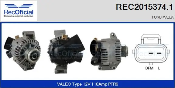 Alternateur RECOFICIAL REC2015374.1
