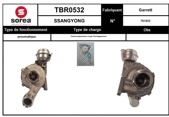 Turbocompresseur, suralimentation EAI TBR0532