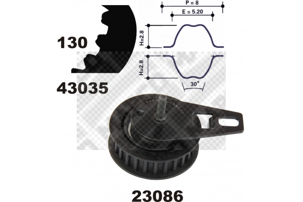 Kit de courroie crantée MAPCO 23035