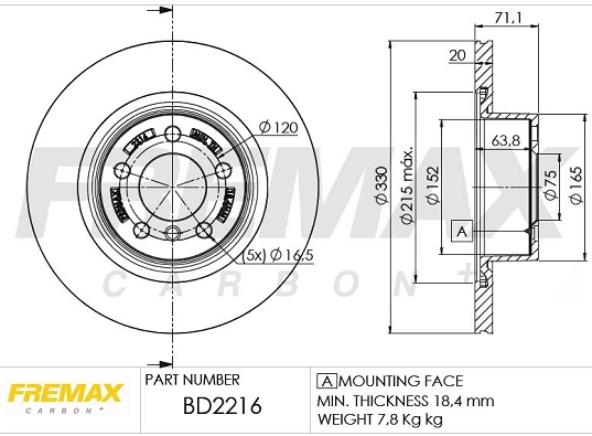 Disque de frein FREMAX BD-2216