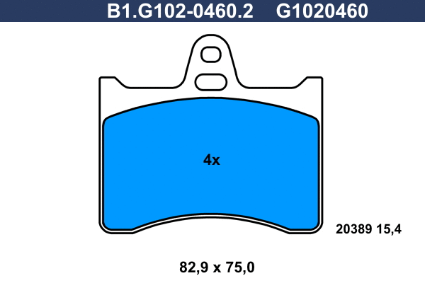 Kit de plaquettes de frein, frein à disque GALFER B1.G102-0460.2