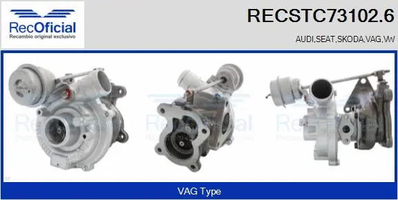 Turbocompresseur, suralimentation RECOFICIAL RECSTC73102.6