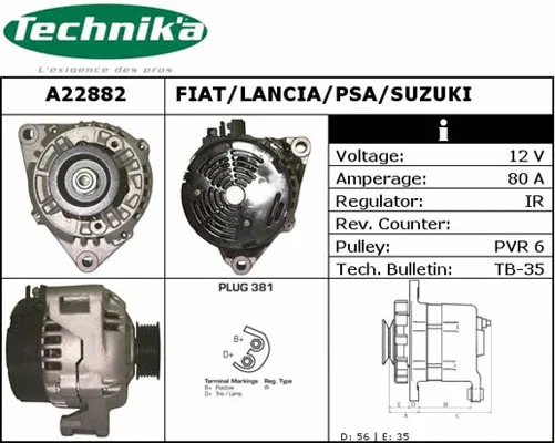 Alternateur Technika A22882