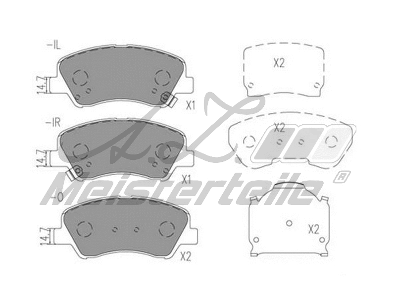Kit de plaquettes de frein, frein à disque A.Z. Meisterteile AZMT-44-022-2085
