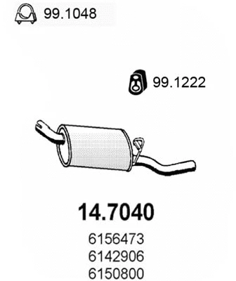 Silencieux arrière ASSO 14.7040